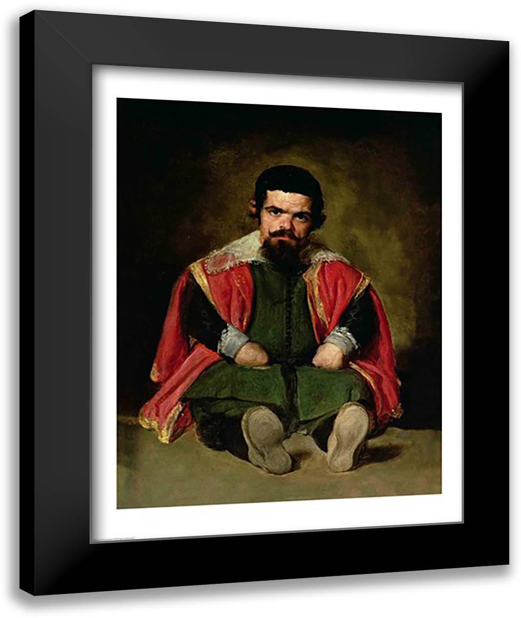 Don Sebastian de Morra 22x28 Black Modern Wood Framed Art Print Poster by Velazquez, Diego