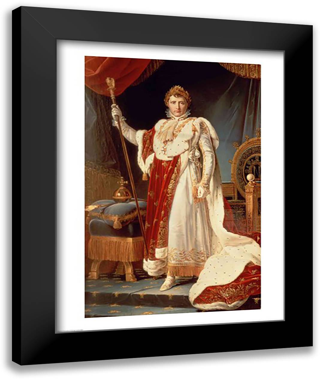 Napoleon in Coronation Robes, c.1804 22x28 Black Modern Wood Framed Art Print Poster by Gerard, Francois