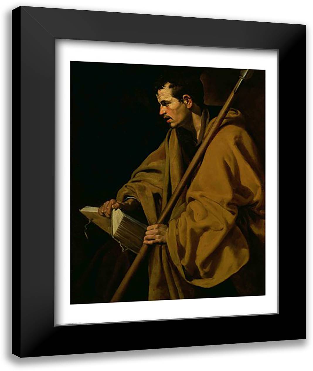 The Apostle St. Thomas 22x28 Black Modern Wood Framed Art Print Poster by Velazquez, Diego