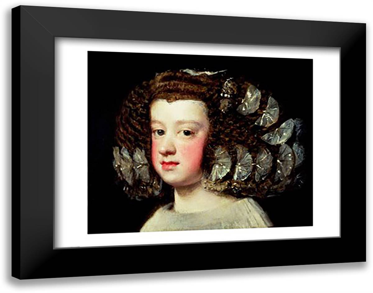 The Infanta Maria Theresa 28x22 Black Modern Wood Framed Art Print Poster by Velazquez, Diego