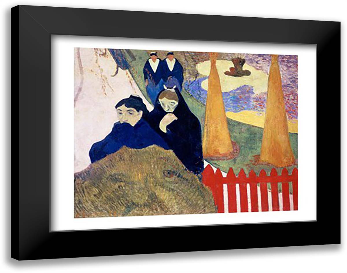 Old Women of Arles, 1888 28x22 Black Modern Wood Framed Art Print Poster by Gauguin, Paul