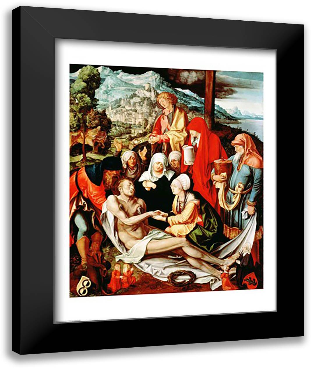 Lamentation for Christ 22x28 Black Modern Wood Framed Art Print Poster by Durer, Albrecht