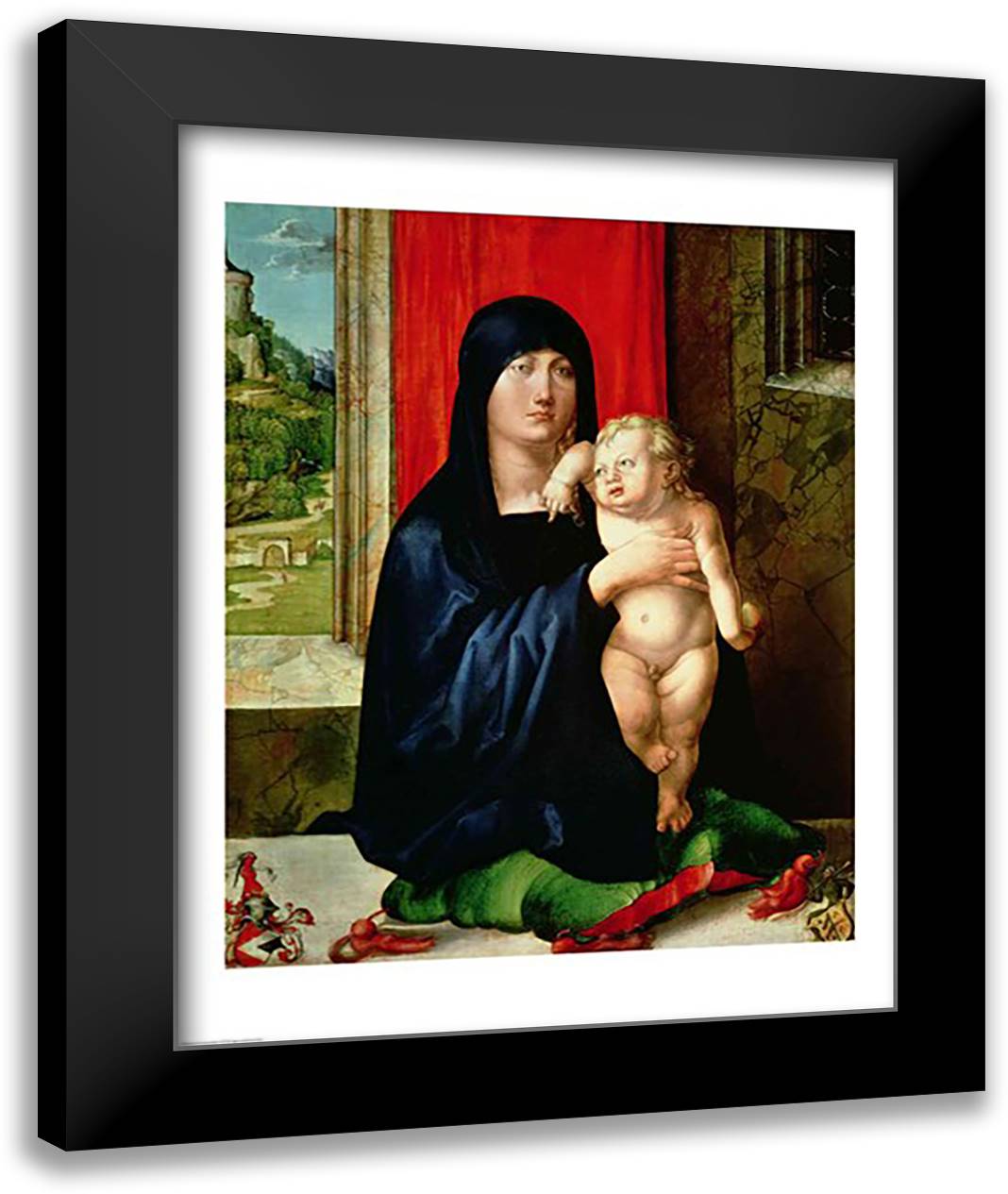 Madonna and Child 22x28 Black Modern Wood Framed Art Print Poster by Durer, Albrecht