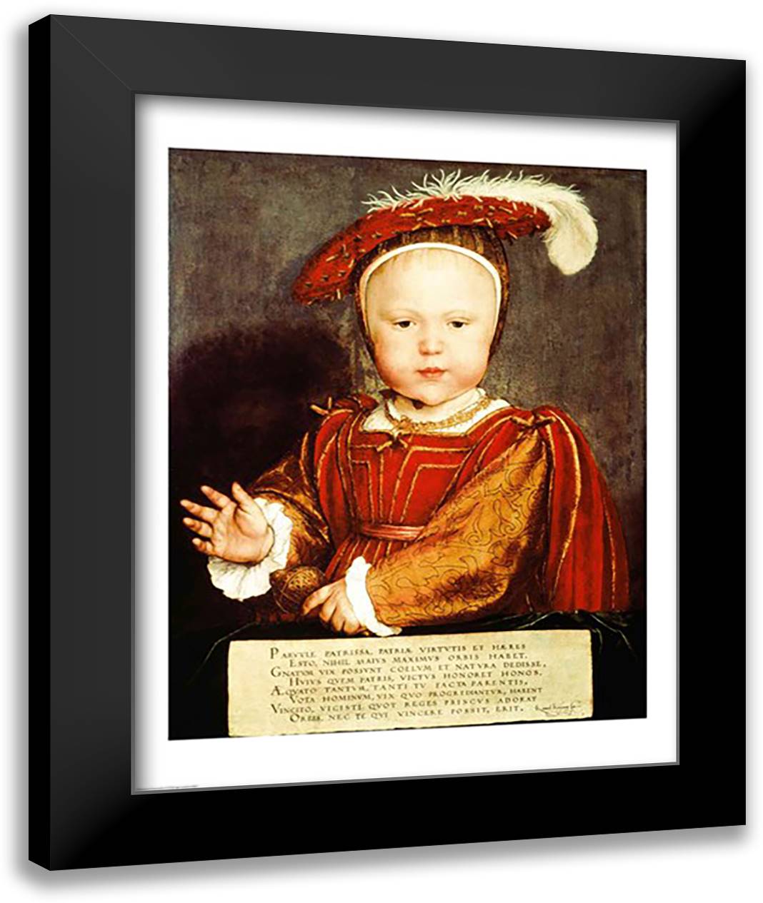 Portrait of Edward VI as a child 22x28 Black Modern Wood Framed Art Print Poster by Holbein, Hans