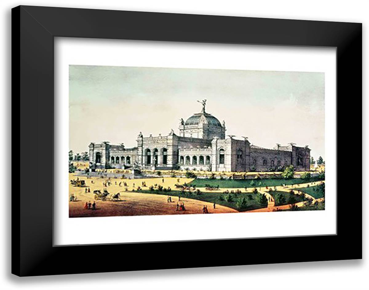 Grand United States Centennial Exhibition, Fairmount Park, Philadelphia, 1876 28x22 Black Modern Wood Framed Art Print Poster