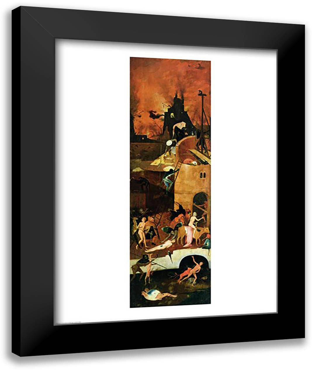The Haywain: right wing of the triptych depicting Hell, c.1500 22x28 Black Modern Wood Framed Art Print Poster by Bosch, Hieronymus