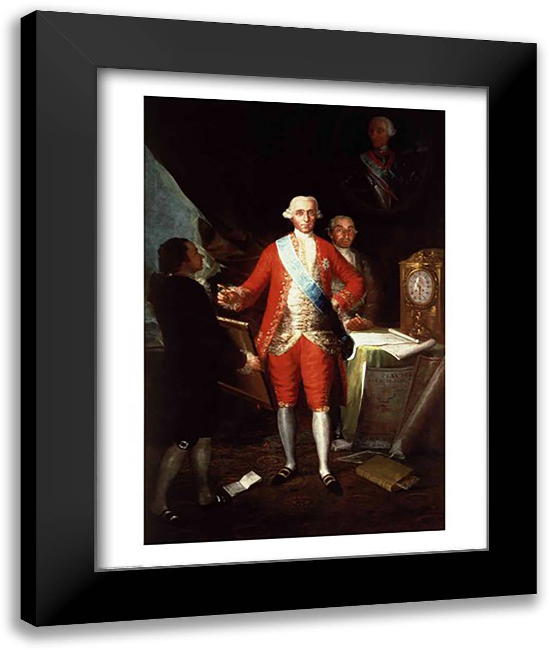 Portrait of Don Jose Monino y Redondo I 22x28 Black Modern Wood Framed Art Print Poster by Goya, Francisco De