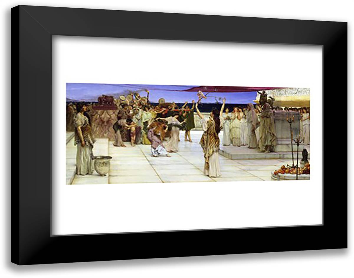 A Dedication to Bacchus, 1889 28x22 Black Modern Wood Framed Art Print Poster by Alma-Tadema, Sir Lawrence