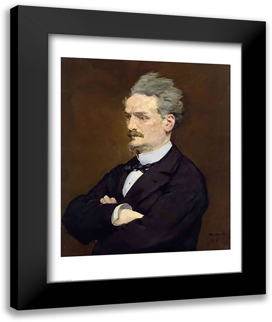 The Journalist Henri Rochefort 22x28 Black Modern Wood Framed Art Print Poster by Manet, Edouard