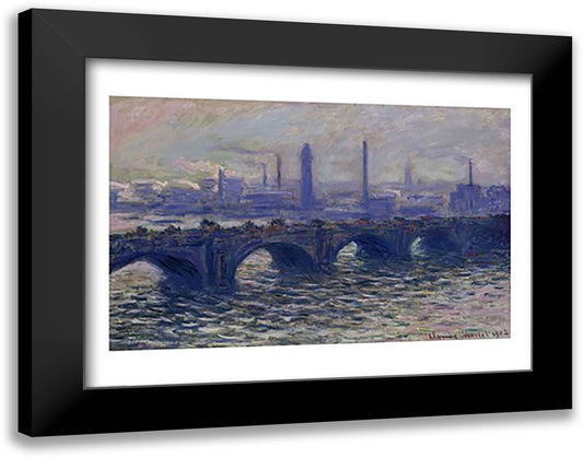 Waterloo Bridge, 1902 28x22 Black Modern Wood Framed Art Print Poster by Monet, Claude