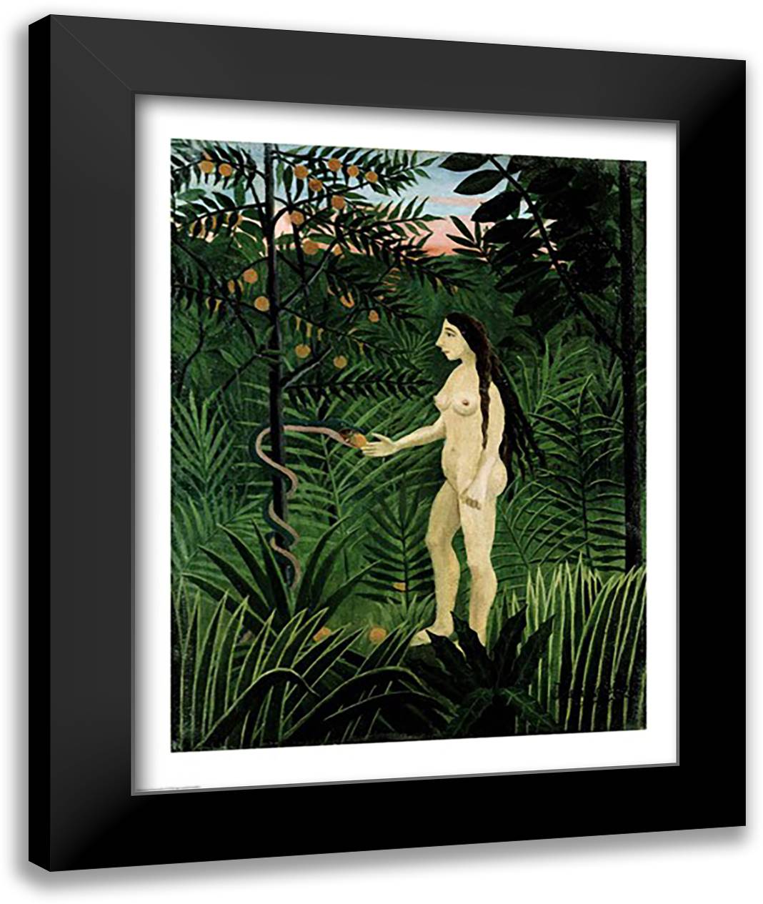 Eve 22x28 Black Modern Wood Framed Art Print Poster by Rousseau, Henri