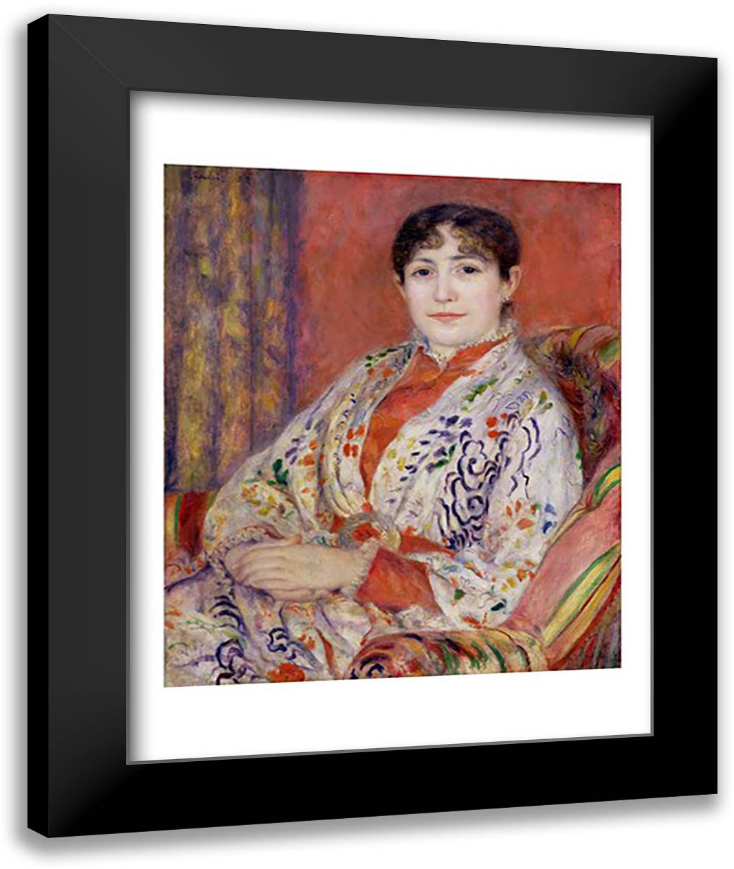 Madame Heriot, 1882 22x28 Black Modern Wood Framed Art Print Poster by Renoir, Pierre-Auguste