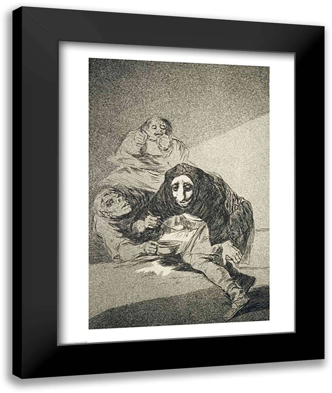 The shamefaced one 22x28 Black Modern Wood Framed Art Print Poster by Goya, Francisco De