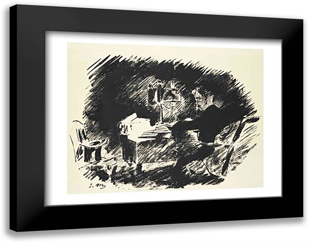 Le Corbeau 28x22 Black Modern Wood Framed Art Print Poster by Manet, Edouard