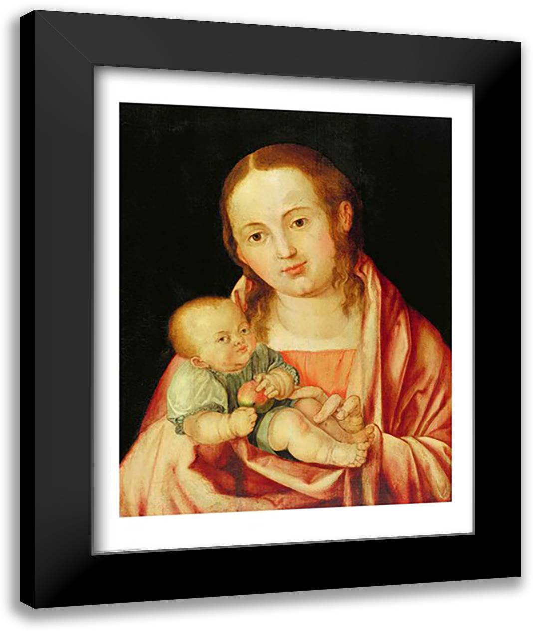 Mary and her Child 22x28 Black Modern Wood Framed Art Print Poster by Durer, Albrecht
