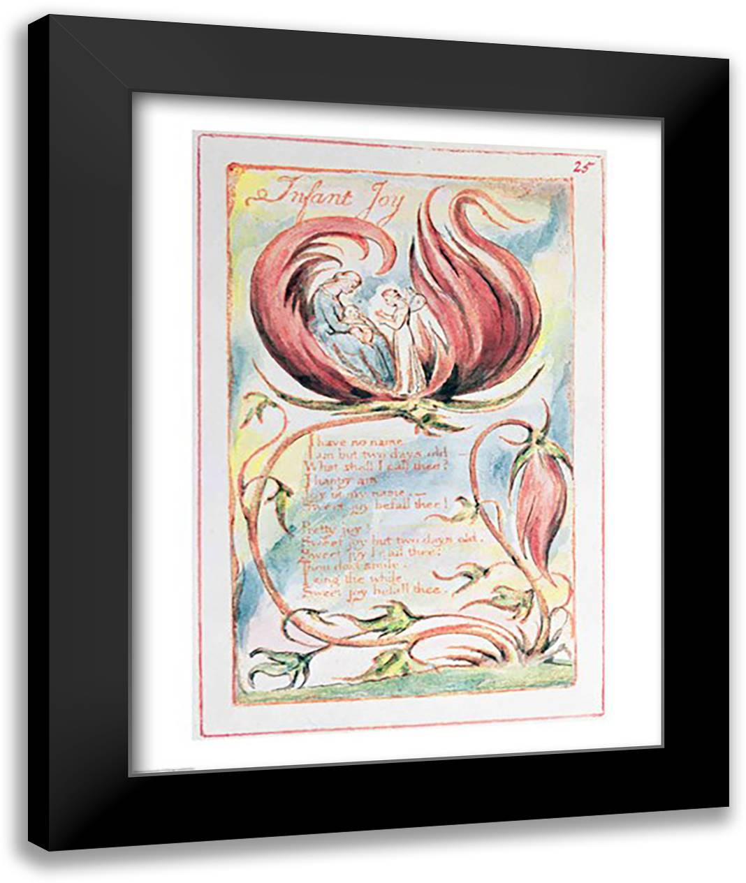 Songs of Innocence; Infant Joy, 1789 22x28 Black Modern Wood Framed Art Print Poster by Blake, William