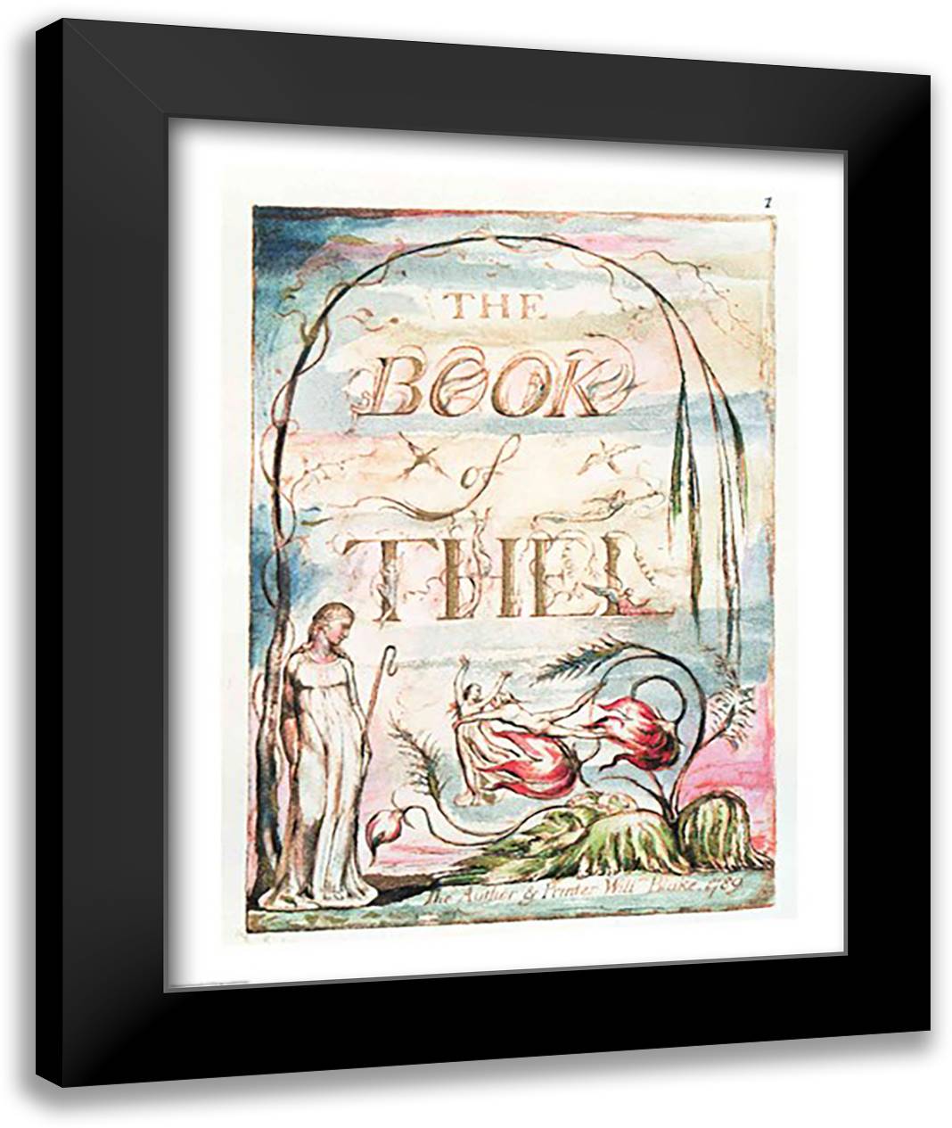 The Book of Thel; Title Page, 1789 22x28 Black Modern Wood Framed Art Print Poster by Blake, William