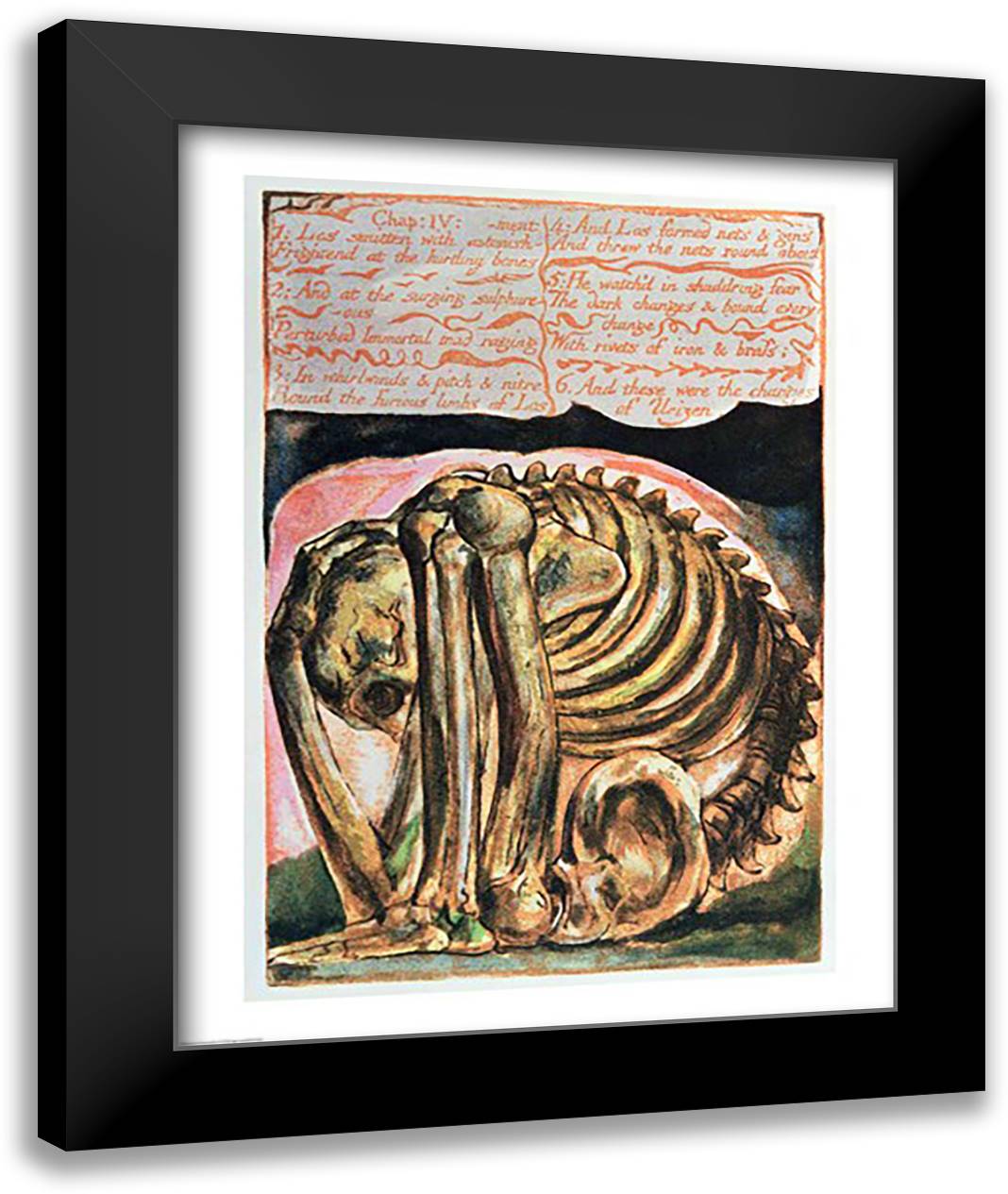 Book of Urizen; the creation of Urizen in material form by Los, 1794 22x28 Black Modern Wood Framed Art Print Poster by Blake, William