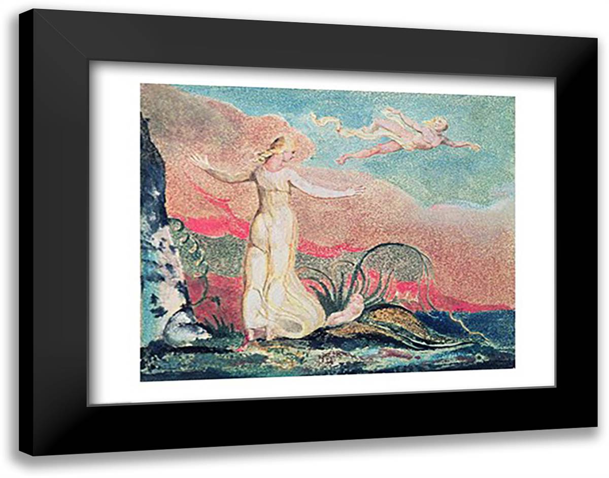 The Book of Thel; Plate 4 Thel in the Vale of Har, 1794 28x22 Black Modern Wood Framed Art Print Poster by Blake, William