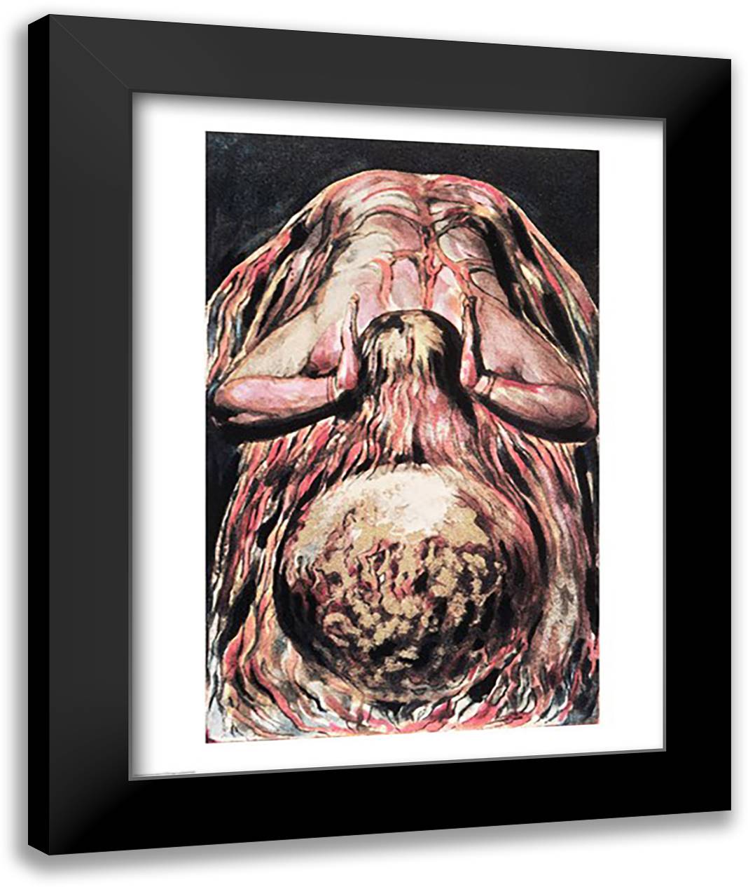 Book of Urizen; Blake's retelling of the Creation of Eve in the Creation of Enitharmon 22x28 Black Modern Wood Framed Art Print Poster by Blake, William