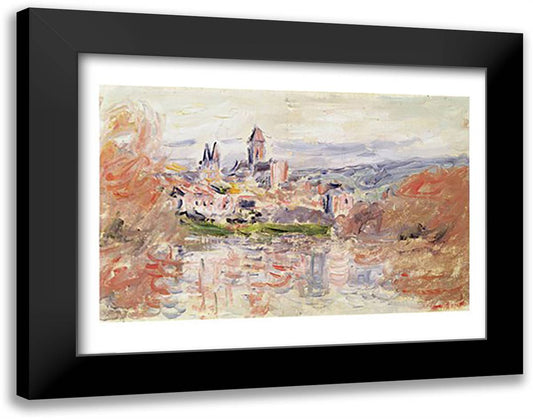 The Village of Vetheuil, c.1881 28x22 Black Modern Wood Framed Art Print Poster by Monet, Claude