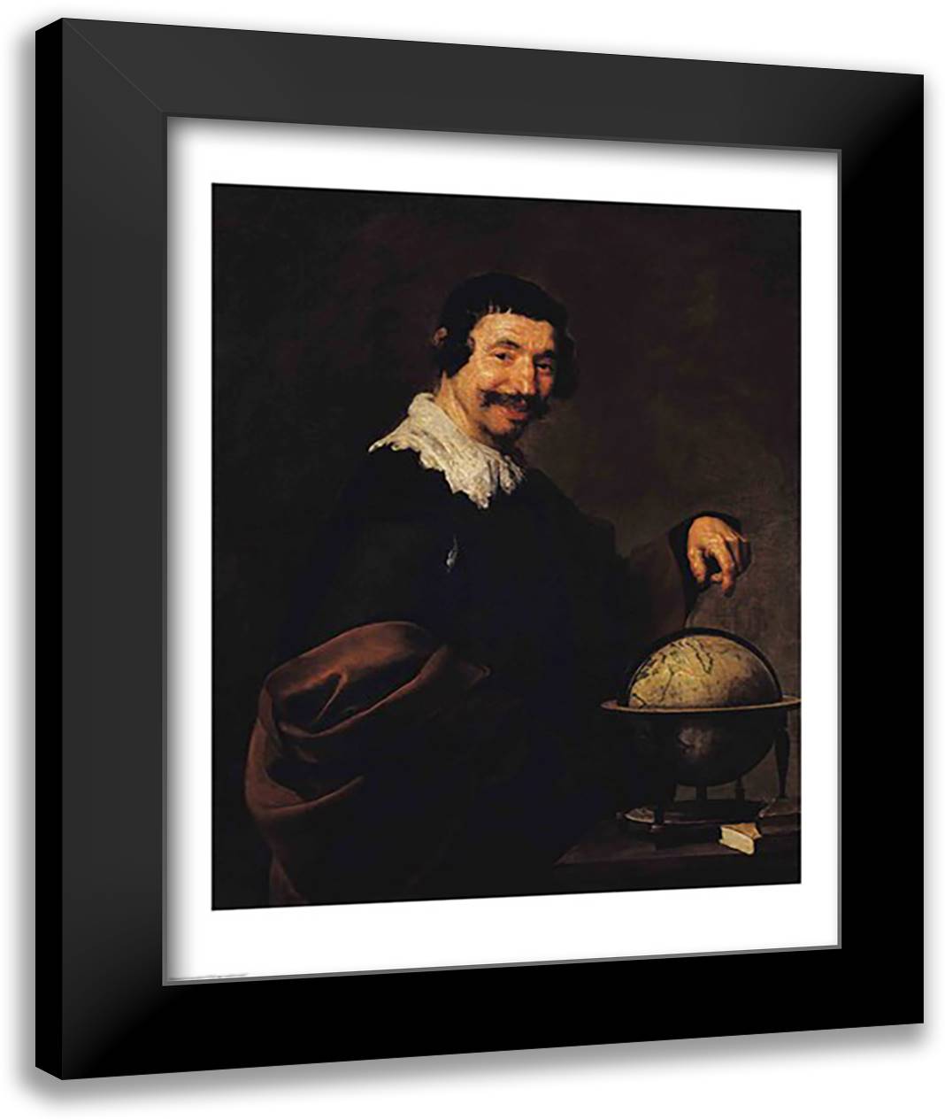 Democritus 22x28 Black Modern Wood Framed Art Print Poster by Velazquez, Diego