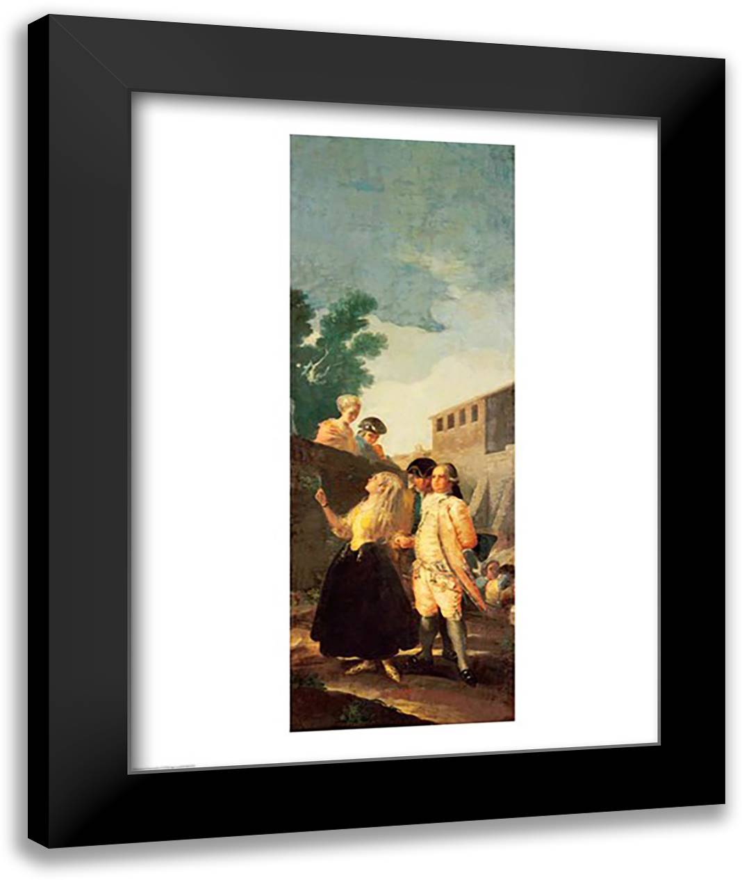 The Soldier and the Young Lady 22x28 Black Modern Wood Framed Art Print Poster by Goya, Francisco De