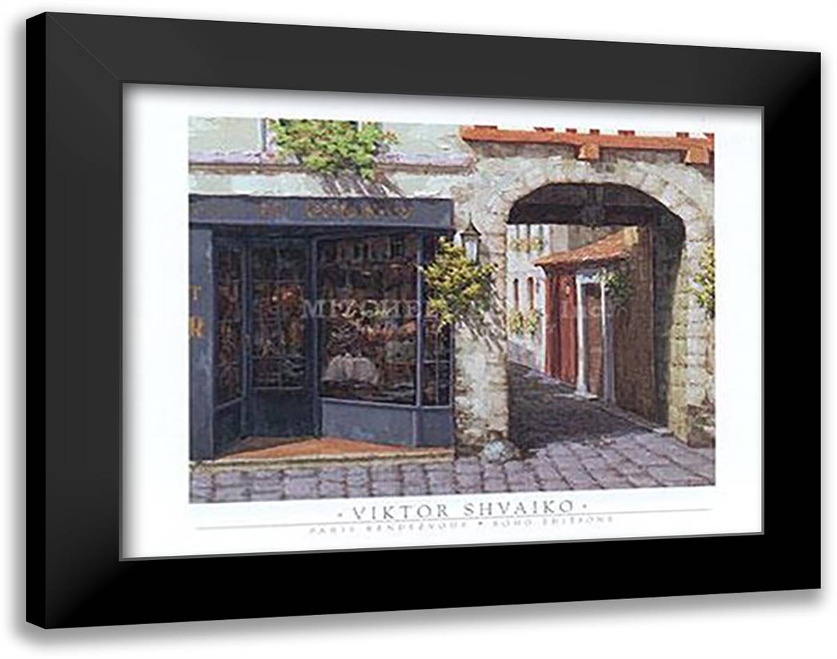 Paris Rendezvous 24x20 Black Modern Wood Framed Art Print Poster by Shvaiko, Viktor