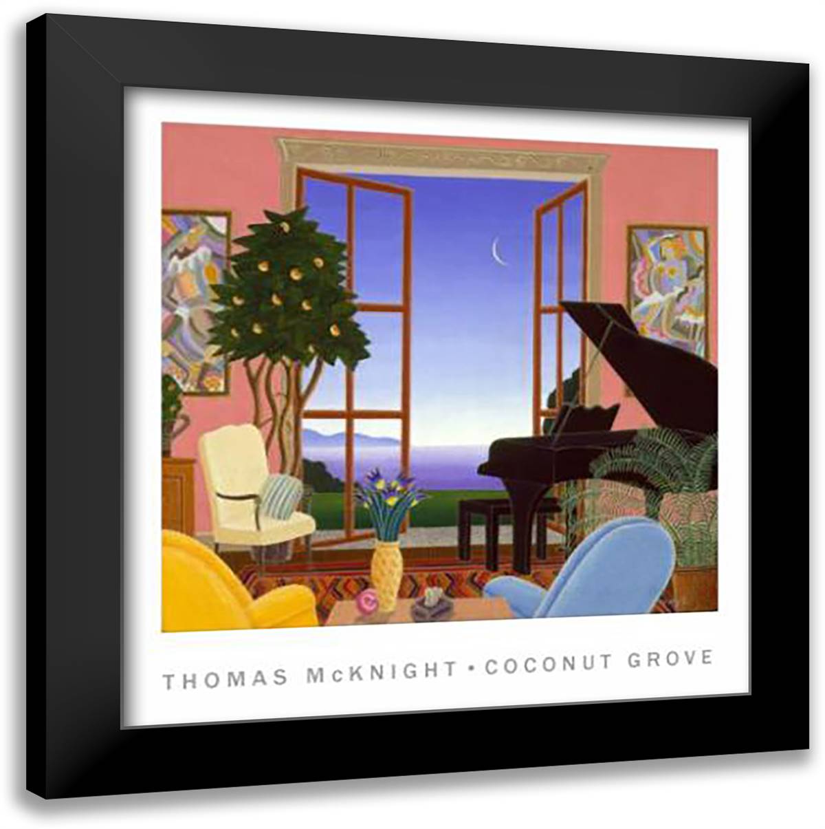 Coconut Grove 28x28 Black Modern Wood Framed Art Print Poster by McKnight, Thomas