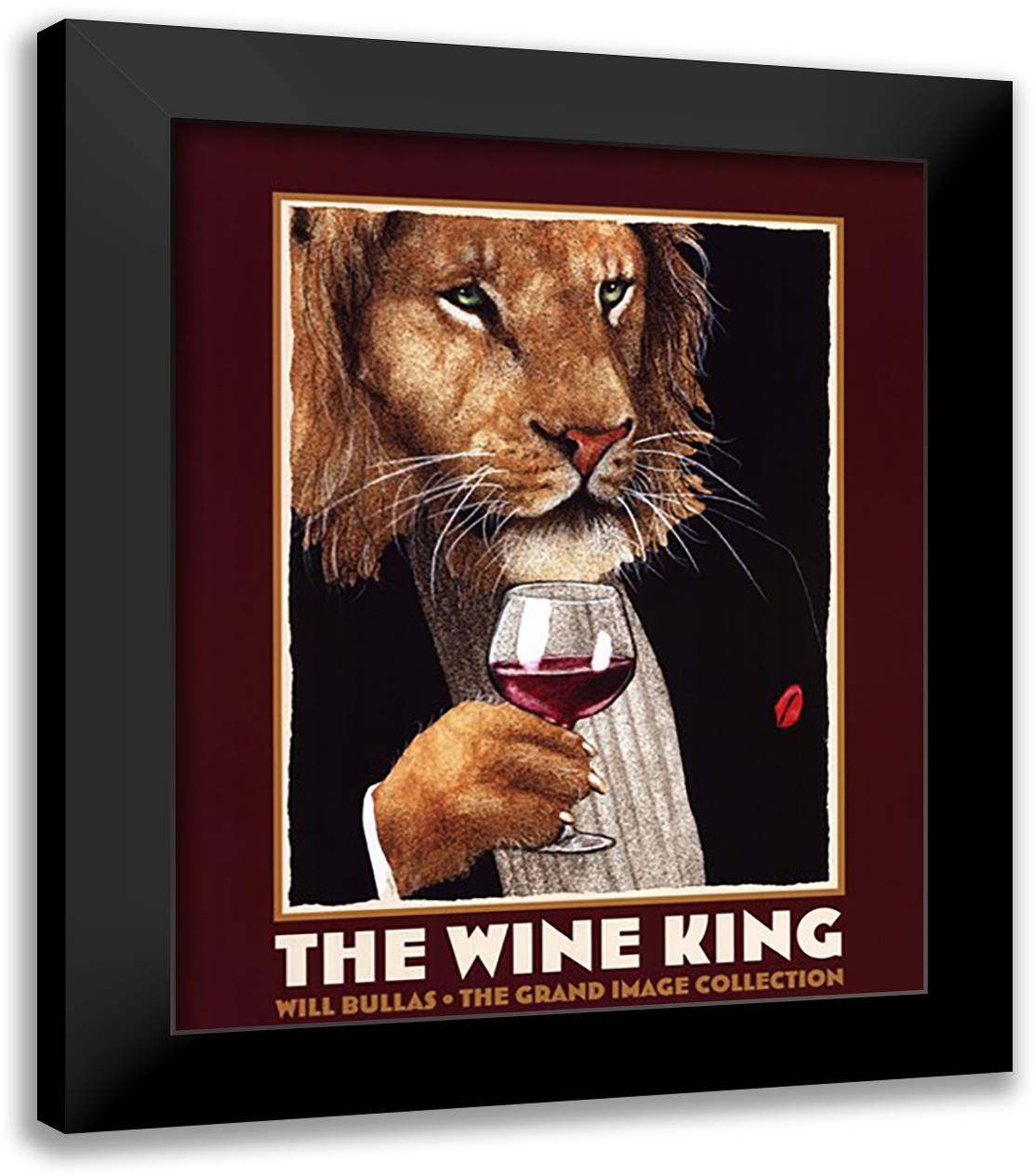The Wine King 20x24 Black Modern Wood Framed Art Print Poster by Bullas, Will