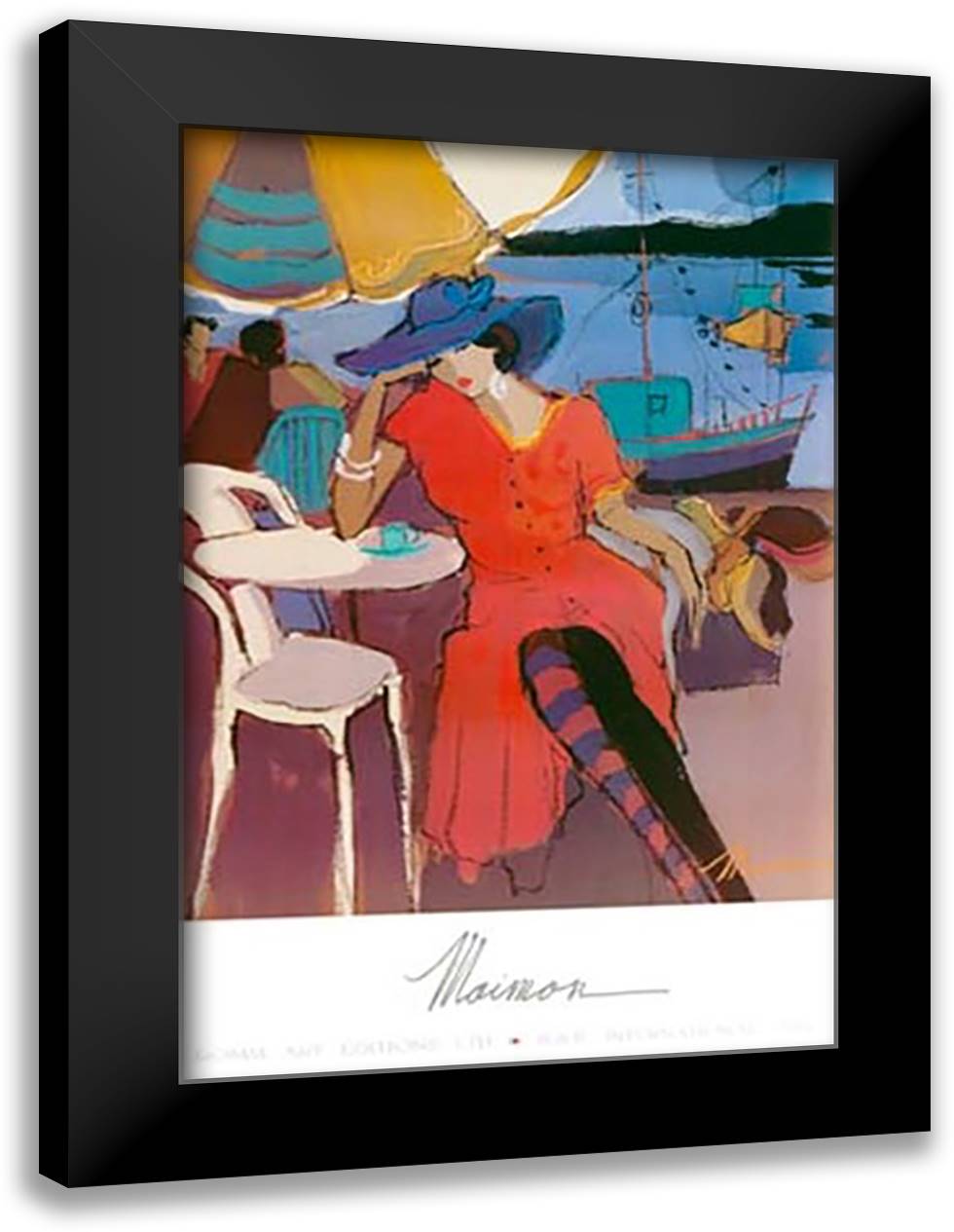 Isaac Maimon - Dominique Size 28x40 Black Modern Wood Framed Art Print Poster by Maimon, Isaac