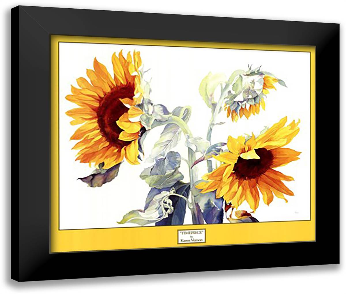 Timepiece 36x28 Black Modern Wood Framed Art Print Poster by Vernon, Karen