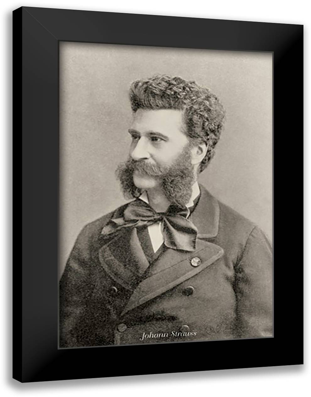 Johann Strauss 24x33 Black Modern Wood Framed Art Print Poster by Thomas, Theodore
