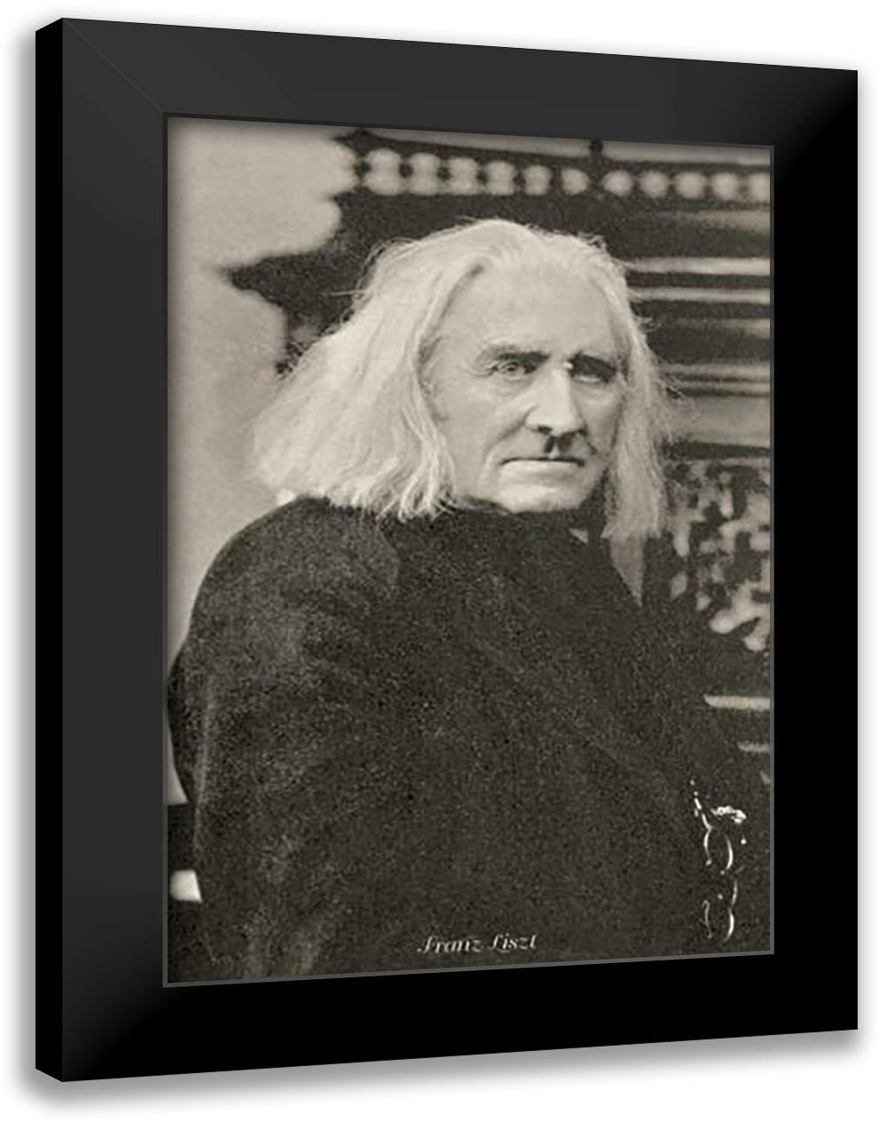 Liszt in his 75th Year 24x33 Black Modern Wood Framed Art Print Poster by Thomas, Theodore