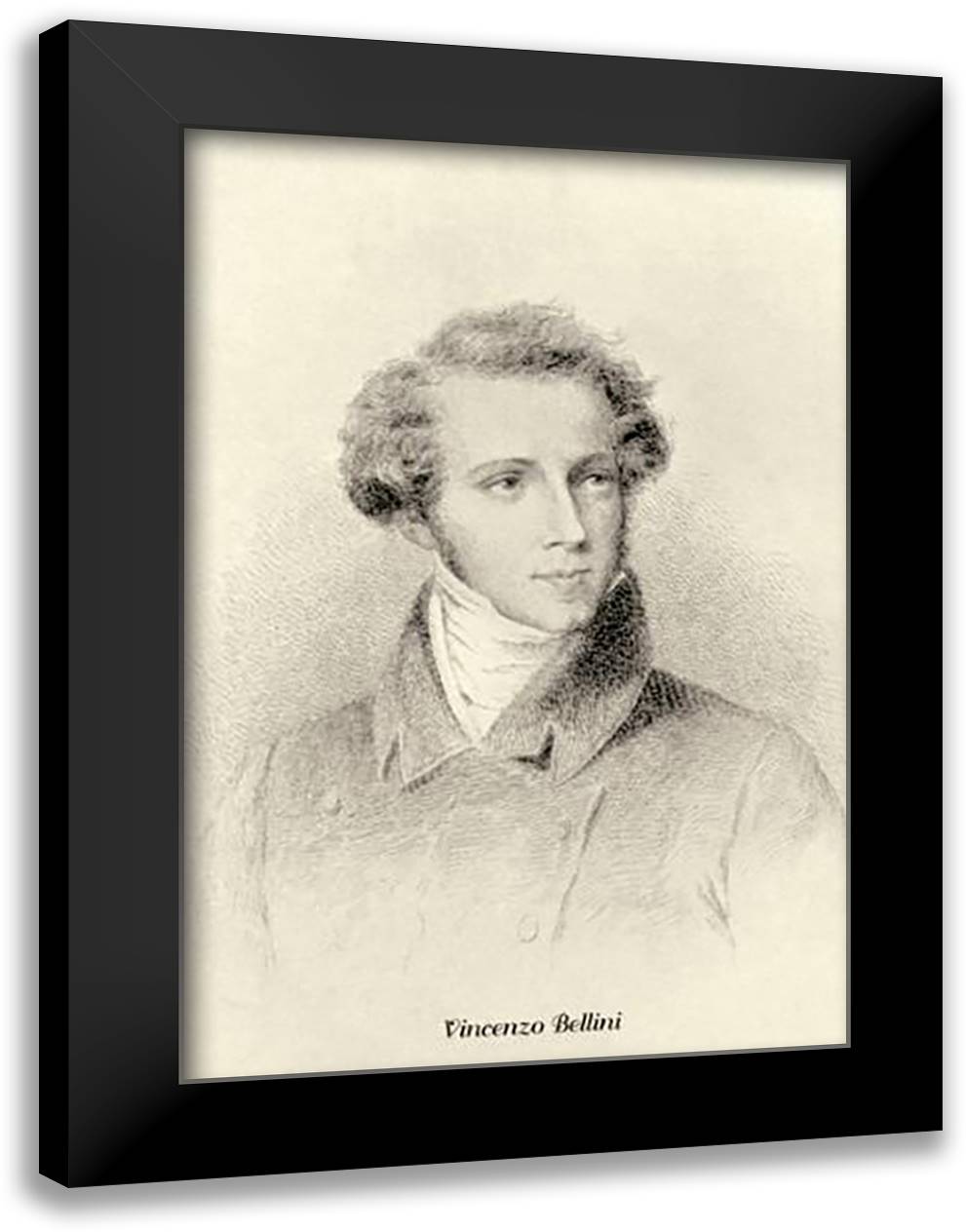 Vincenzo Bellini 24x33 Black Modern Wood Framed Art Print Poster by Thomas, Theodore