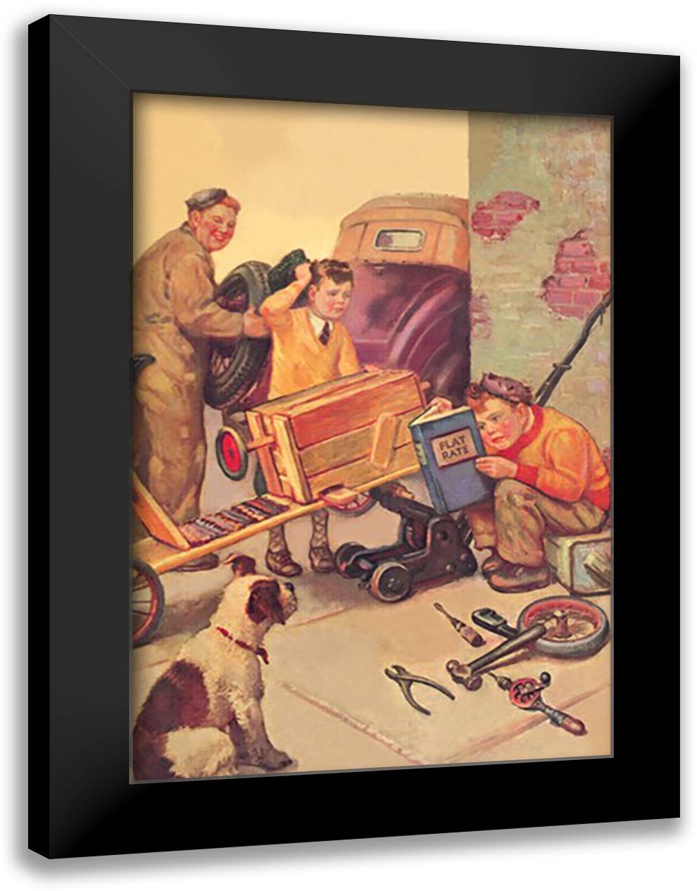 Flat Rate 16x22 Black Modern Wood Framed Art Print Poster