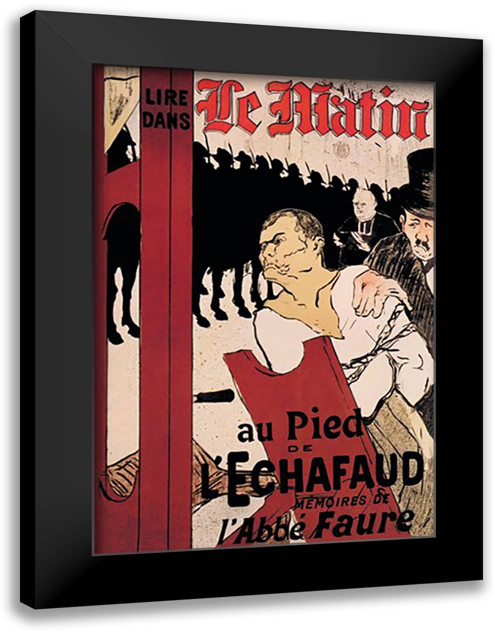Matin au Pied de l'Echafaud (Morning at the Foot of the Scaffold) 16x22 Black Modern Wood Framed Art Print Poster by Toulouse-Lautrec, Henri de