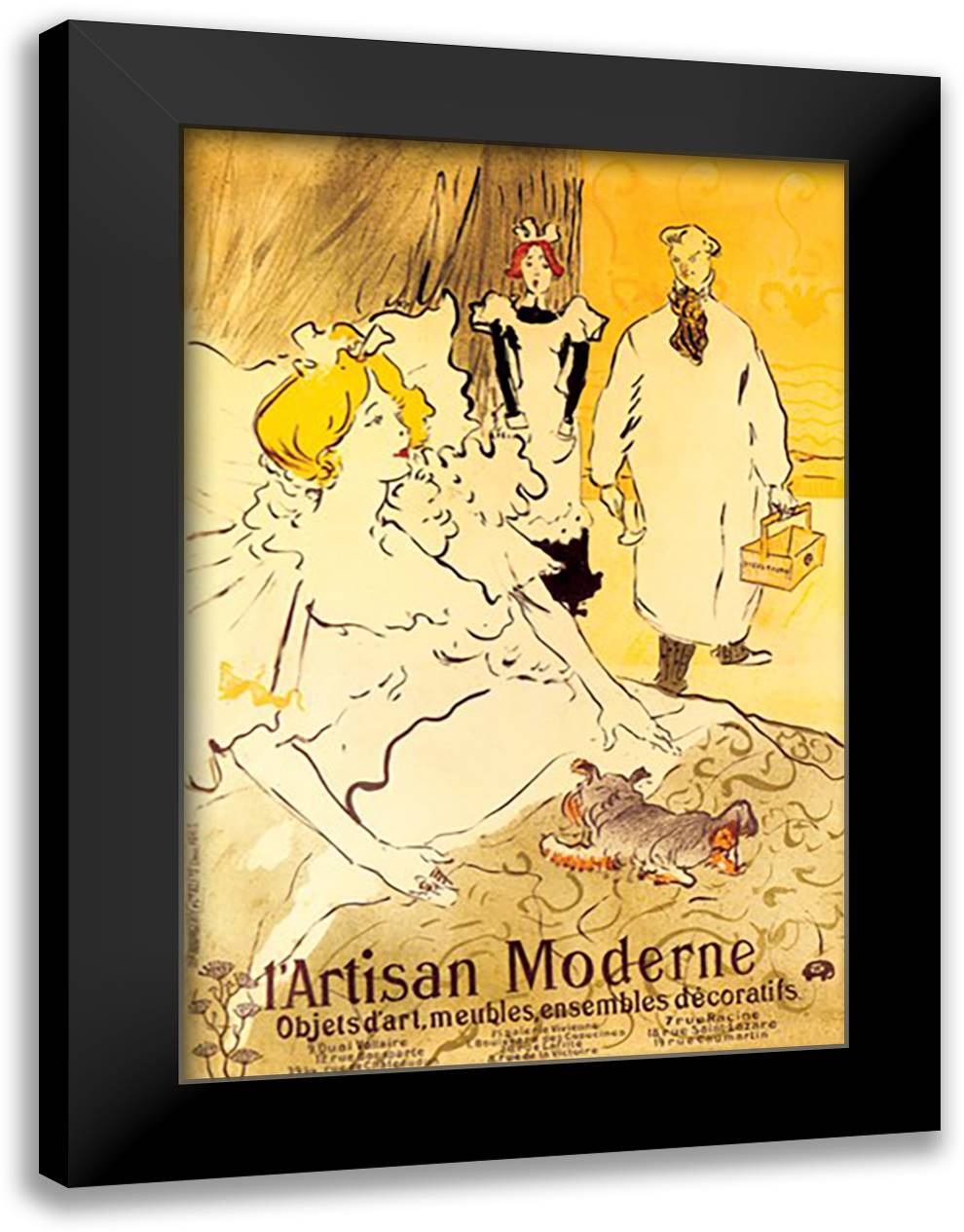 Artisan Moderne 16x22 Black Modern Wood Framed Art Print Poster by Toulouse-Lautrec, Henri de