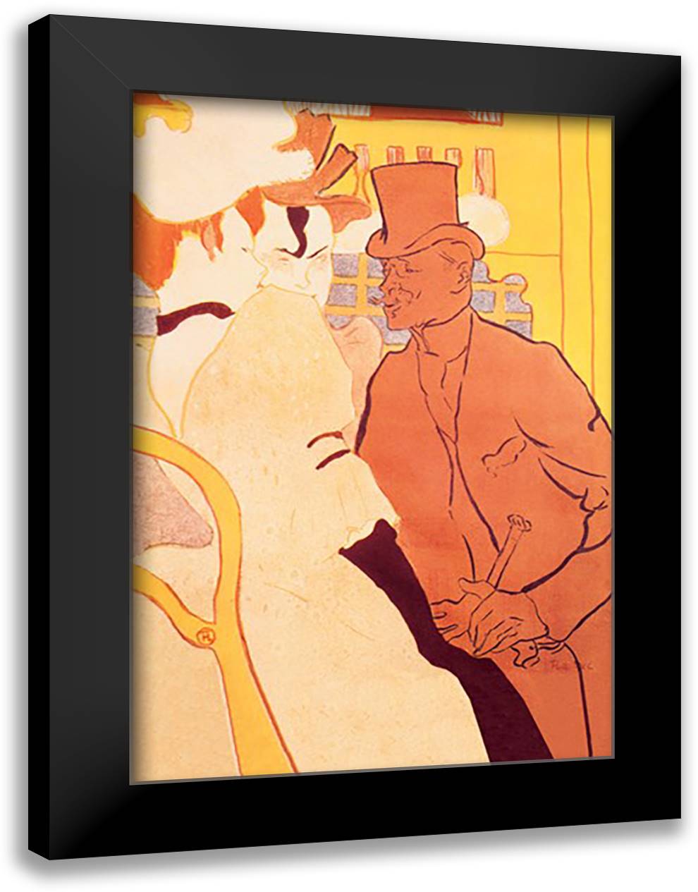 Englishman at the Moulin Rouge 16x22 Black Modern Wood Framed Art Print Poster by Toulouse-Lautrec, Henri de