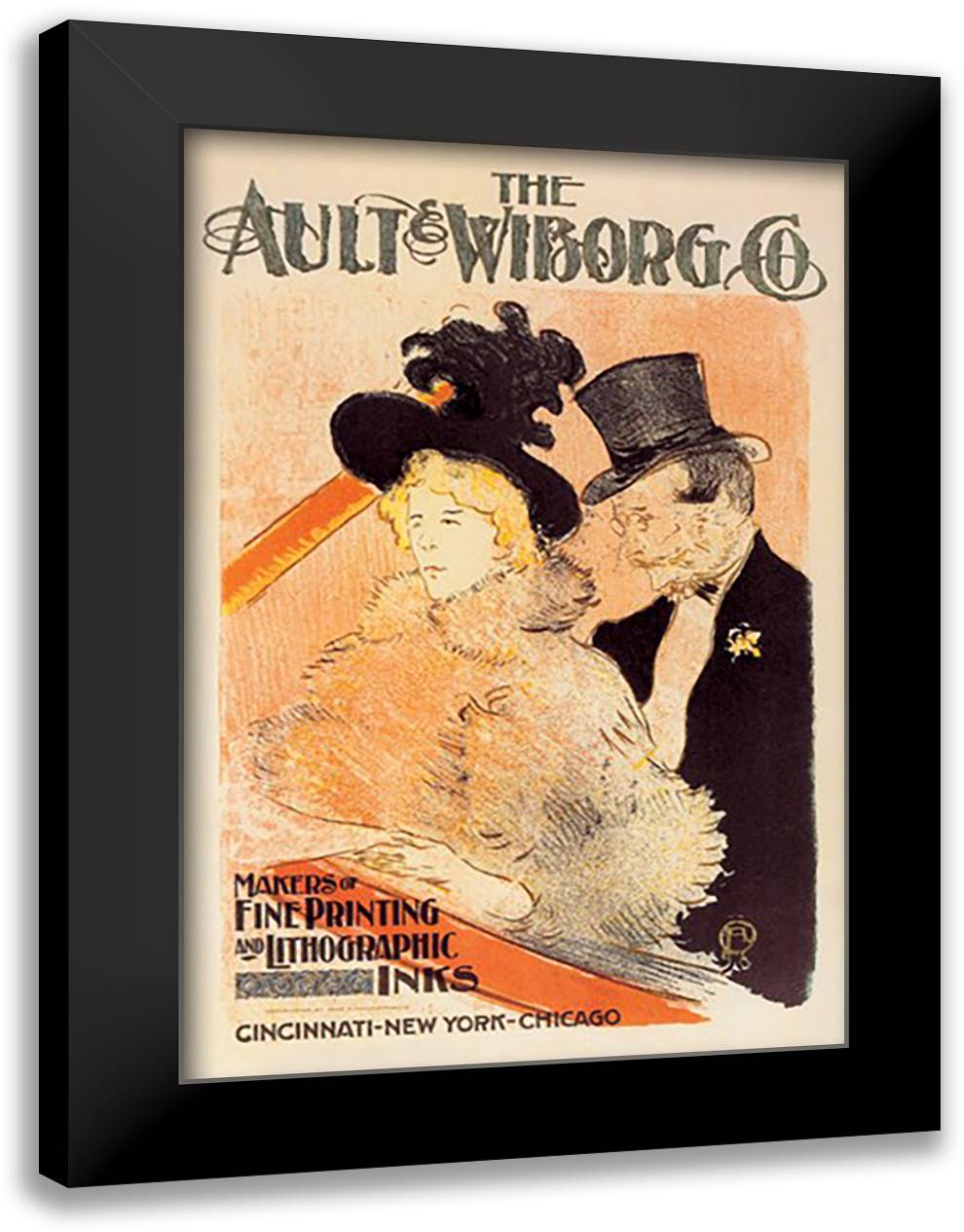 Ault and Wiborg Company 16x22 Black Modern Wood Framed Art Print Poster by Toulouse-Lautrec, Henri de