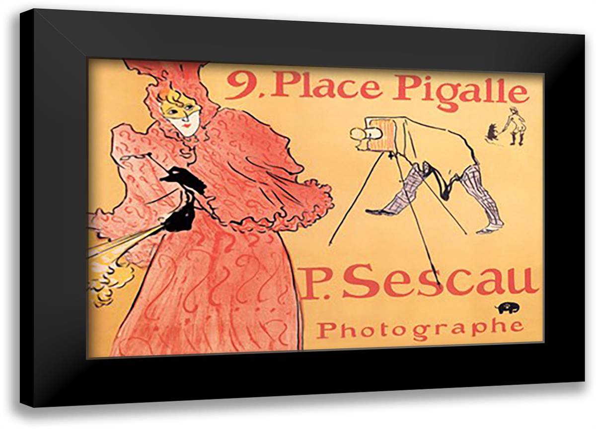 P. Sescau: Photographe 22x16 Black Modern Wood Framed Art Print Poster by Toulouse-Lautrec, Henri de