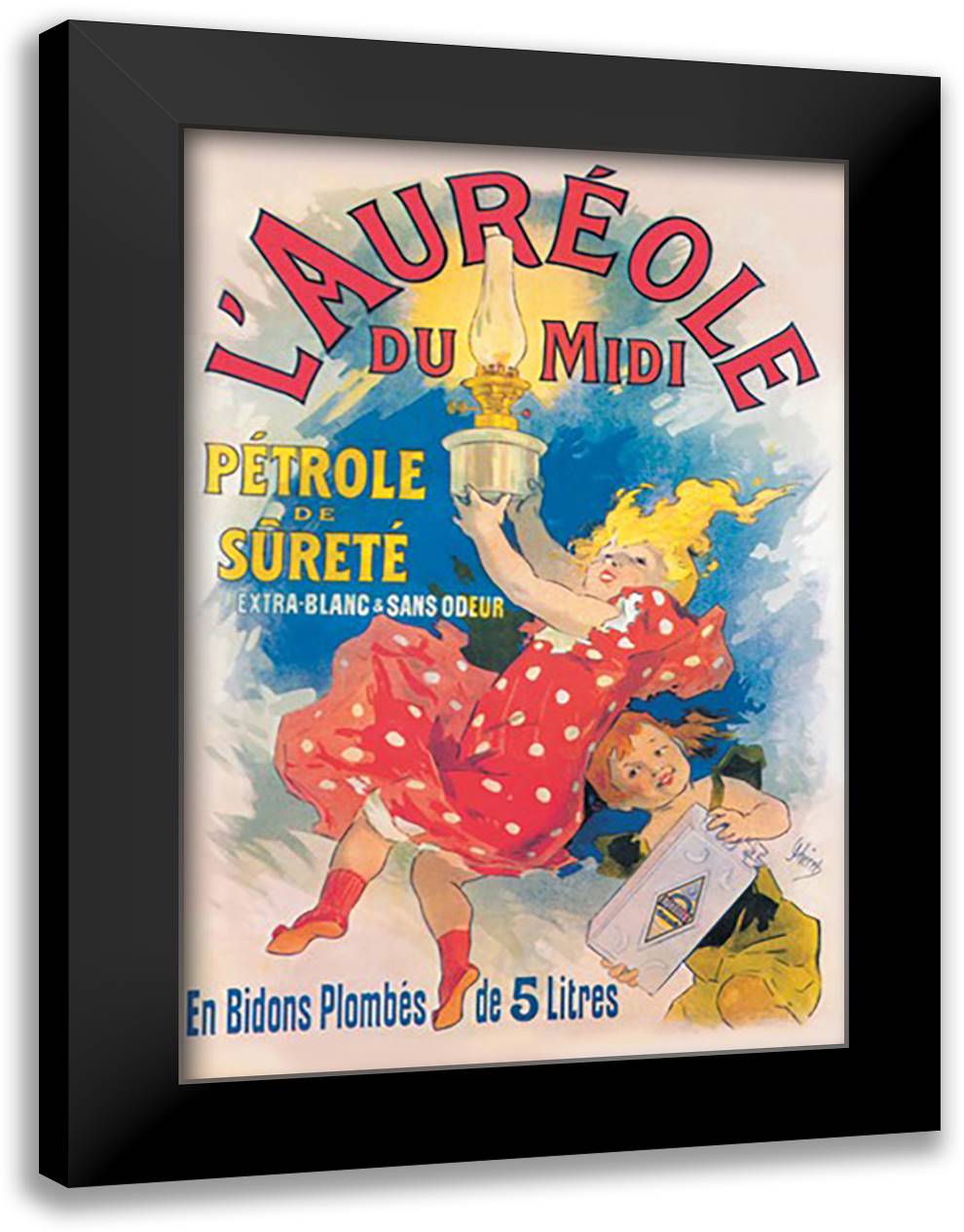 Aureole du Midi 16x22 Black Modern Wood Framed Art Print Poster by Cheret, Jules