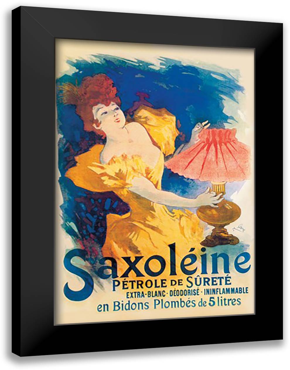 Saxoleine 16x22 Black Modern Wood Framed Art Print Poster by Cheret, Jules
