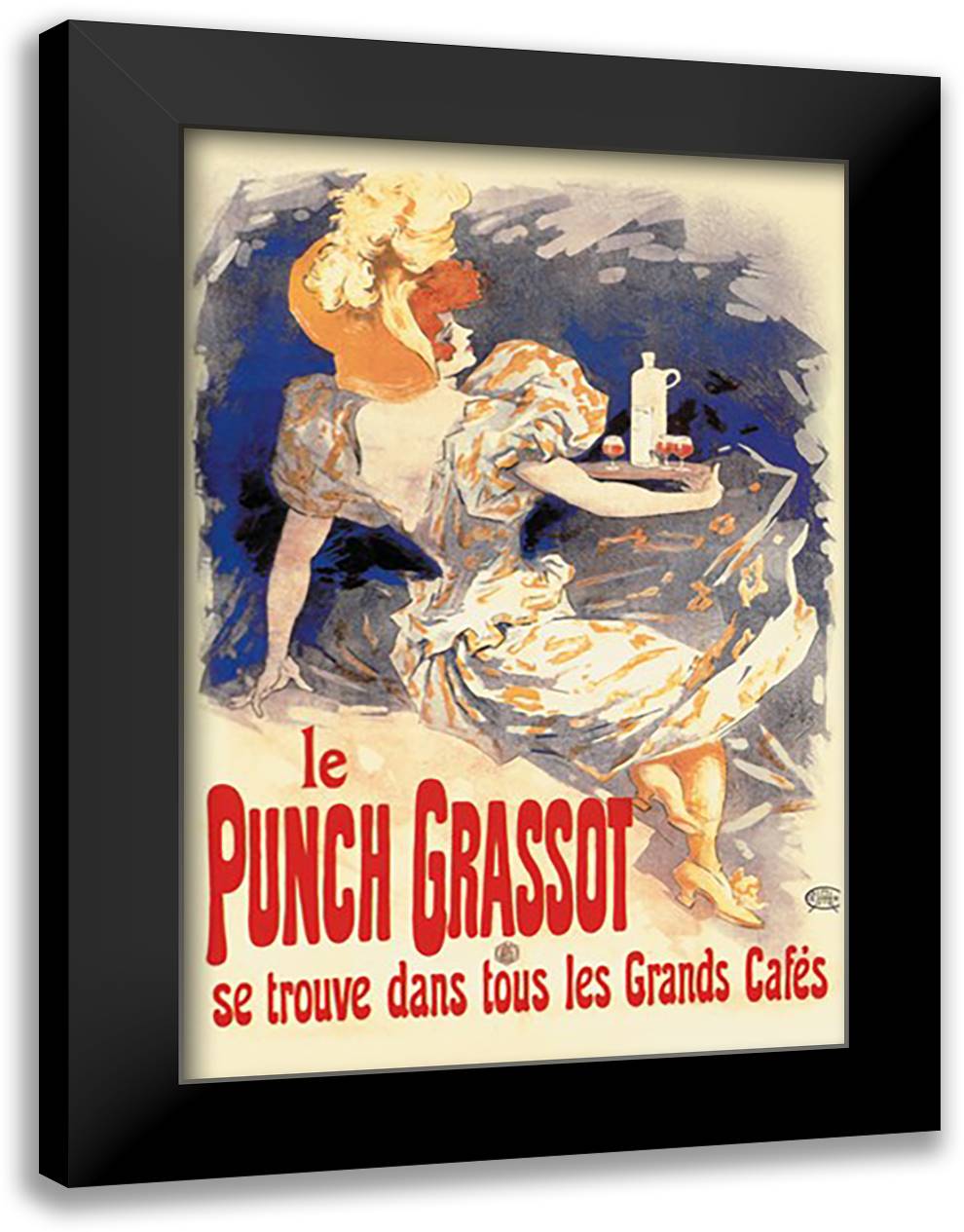 Punch Grassot 16x22 Black Modern Wood Framed Art Print Poster by Cheret, Jules