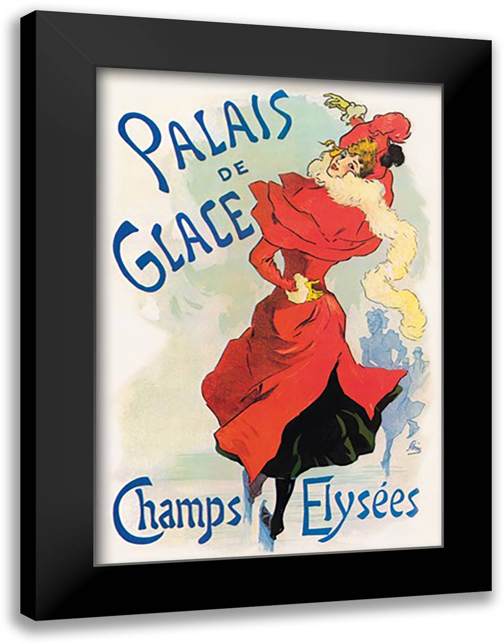 Palais de Glace: Champs Elysees 16x22 Black Modern Wood Framed Art Print Poster by Cheret, Jules