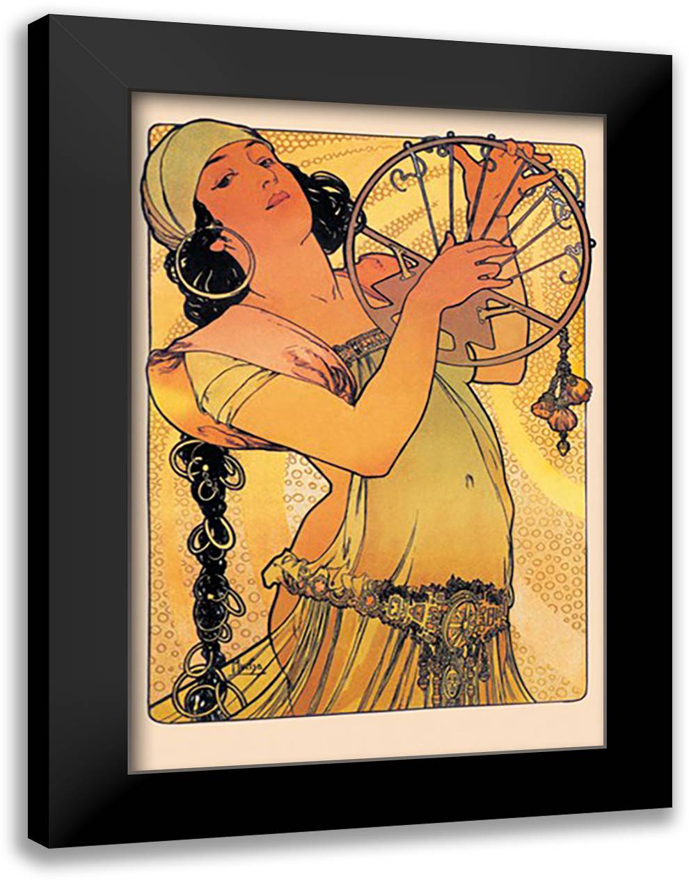 Salome 16x22 Black Modern Wood Framed Art Print Poster by Mucha, Alphonse