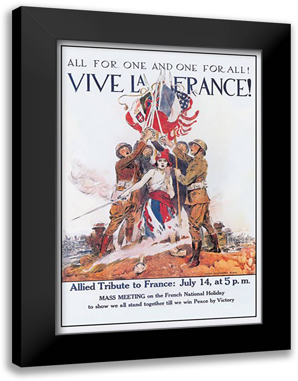Vive la France! 16x22 Black Modern Wood Framed Art Print Poster by Flagg, James Montgomery
