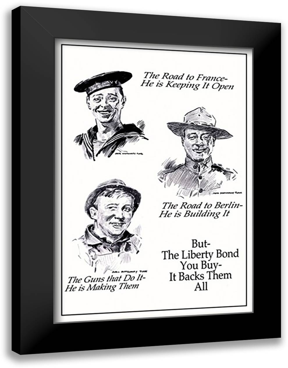 But - The Liberty Bond You Buy - It Backs Them All 16x22 Black Modern Wood Framed Art Print Poster by Flagg, James Montgomery