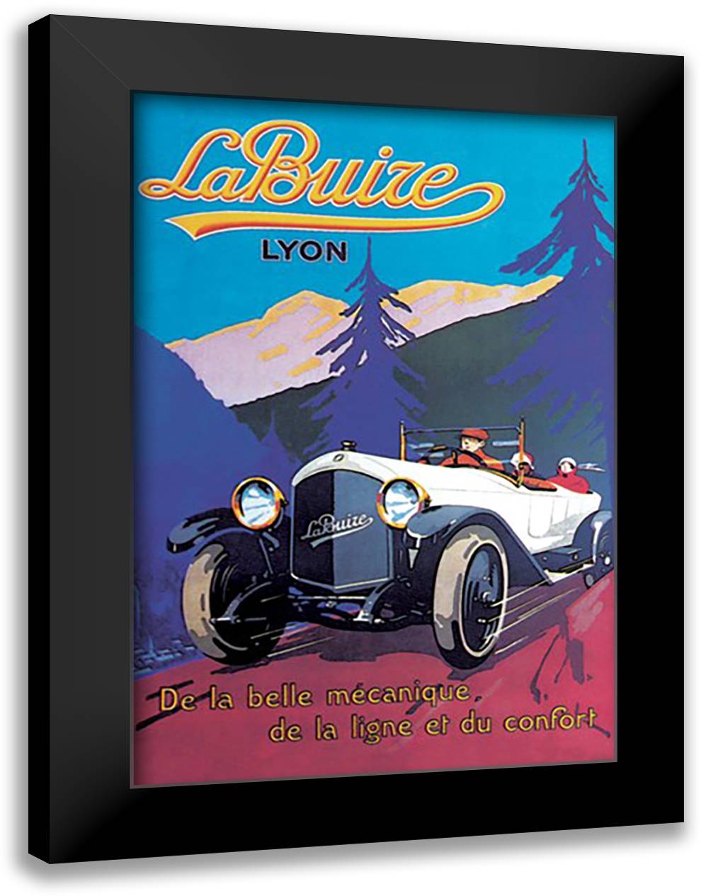 LaBuize 16x22 Black Modern Wood Framed Art Print Poster