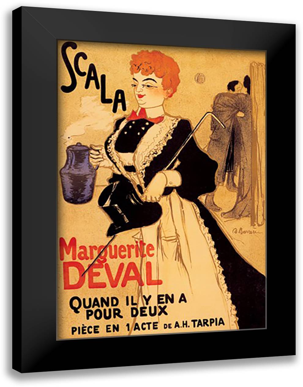 Scala - Marguerite Deval 16x22 Black Modern Wood Framed Art Print Poster by Barrere, Andrien